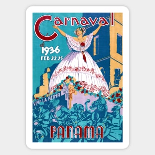 Vintage Travel Poster Panama Carnaval de 1936 Sticker